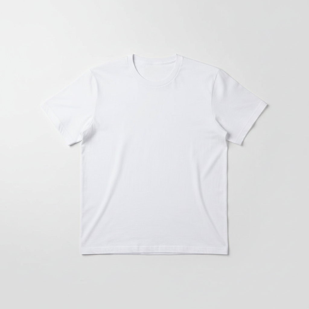 Men's white t-shirt on a plain background