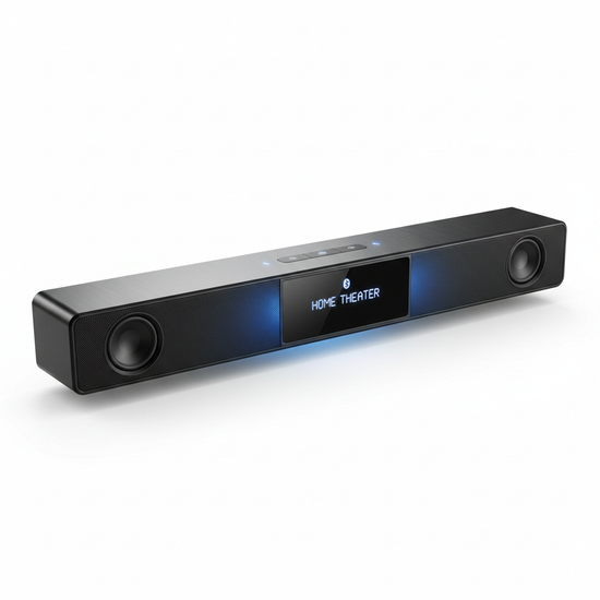 SoundBar Pro wireless Bluetooth home soundbar in sleek black with LED display