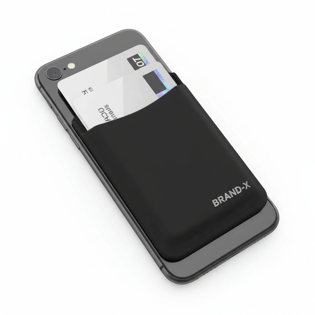 Slim Wallet Phone Card Holder SlimWallet silicone phone card holder stick-on in black