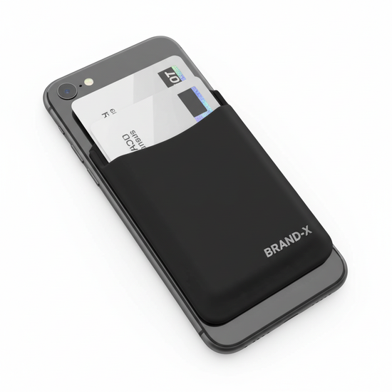 Slim Wallet Phone Card Holder SlimWallet silicone phone card holder stick-on in black