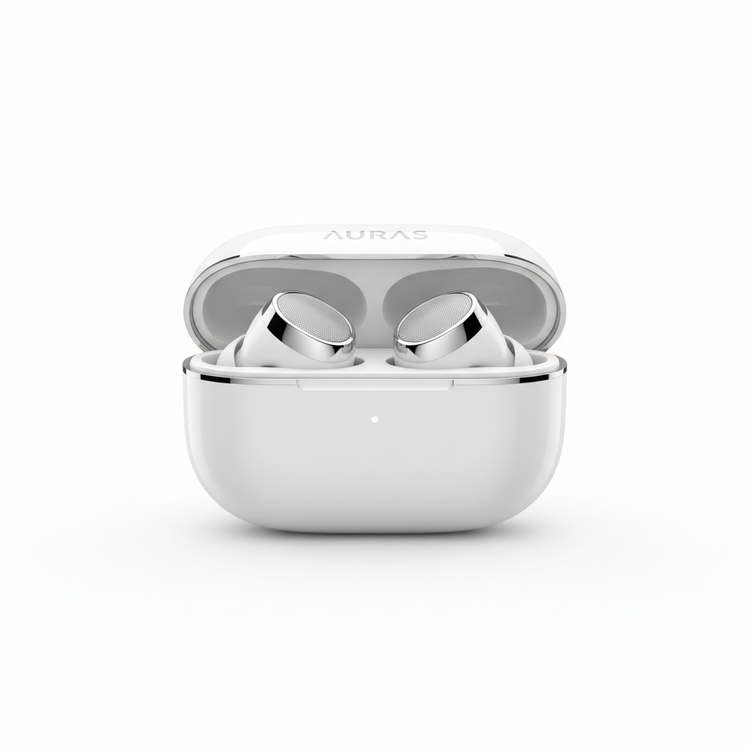 ProBuds True Wireless Earbuds in white and silver charging case