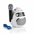 PartyMic Bluetooth karaoke machine with colorful disco lights and wireless microphone