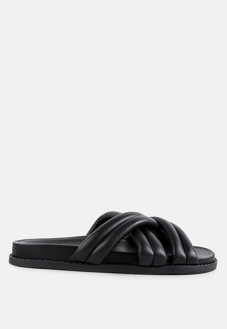 Tora Quilted Strap Slider Flats-0